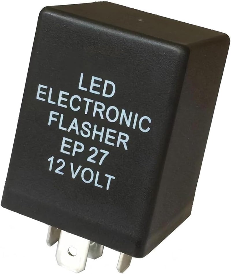 Zosgrew LED Flasher Relay, 12V 5-Pin LED Flasher Relay Fits EP27 FL27 LED Turn Signal Lamps Specific Flasher, Compatible with 1975-2007 Acura, BMW, Cadillac, Chevrolet, Dodge, Ford (Black) - Image 1
